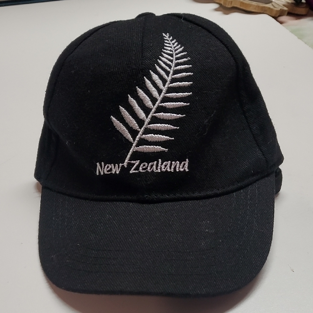 Black Cap with Silver Fern Embroidery